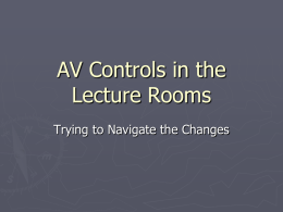 Lecture Room Operation Instructions