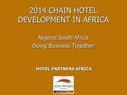 2014 CHAIN HOTEL DEVELOPMENT IN AFRICA