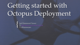 Getting started with Octopus Deployent - Hammond
