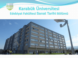 Karabük Üniversitesi Edebiyat Fakültesi Sanat Tarihi Bölümü