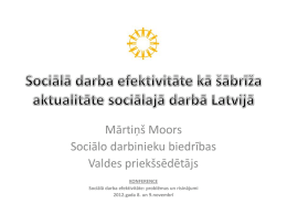 Par sociālajiem pakalpojumiem - Sociālo darbinieku biedrība