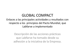 GLOBAL COMPACT Enlaces a las principales actividades y