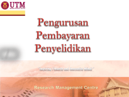Elaun/tuntutan perjalanan - Research Management Centre (RMC)