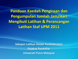 Pengiraan Latihan PTJ - pejabat pendaftar
