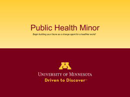 PPT - Public Health Minor