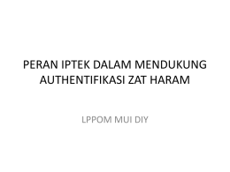 peran iptek dalam mendukung authentifikasi zat