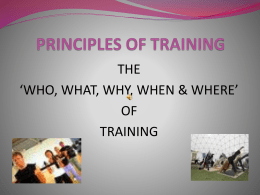 Principles of Training - BSH-PE