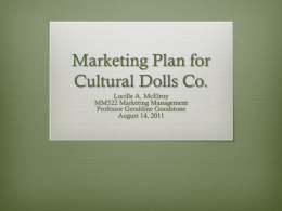 Marketing Plan for Cultural Dolls Co.