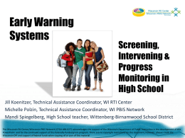 Tier 2 High School - Wisconsin PBIS Network