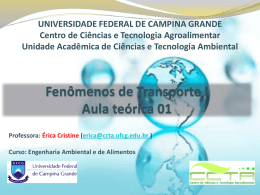 mecânica dos fluidos - Universidade Federal de Campina Grande