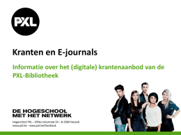 E-journals - Hogeschool PXL