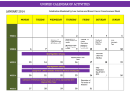 Unified Calendar of Activities 2014