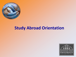 Study Abroad Orientation Session PowerPoint 2014