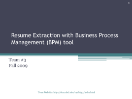 Resume Extraction with Business Process Management (BPM) tools