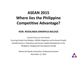Hon. Rosalinda Dimapilis Baldoz ASEAN 2015