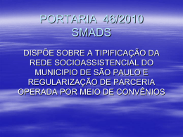PORTARIA 46/2010 SMADS