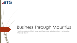 Presentation Notes  - BTG Management Services (Mauritius)