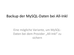 Backup MySQL über Script von All-Inkl