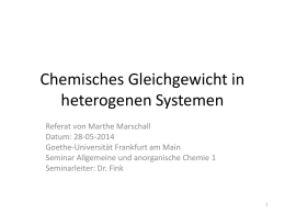 Chemisches Gleichgewicht in heterogenen Systemen