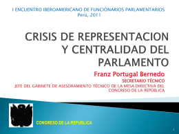 Crisis de representación y Centralidad del Parlamento
