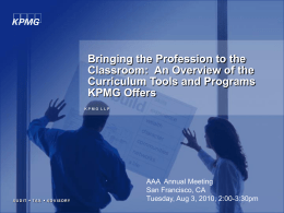 AAA Bringing the Profession to Classroom