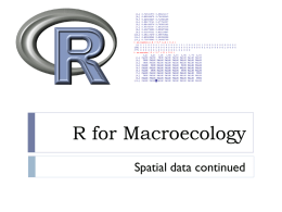 R for Macroecology Lecture 5