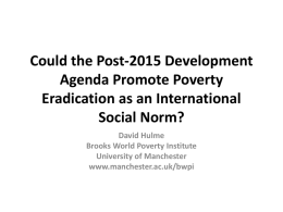 Could the Post-2015 Development Agenda Promote Poverty