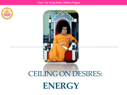 Zone 1 Sai Young Adults- Ceiling on Desires: Energy