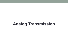 Lecture 5: Analog Transmission