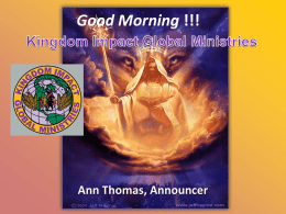 Good Morning - Kingdom Impact Global Ministries Inc