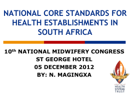 national core standards for health establishments in south africa