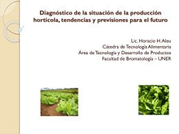 Diagnóstico de la situación de la producción hortícola, tendencias y