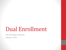 Dual Enrollment Update - The Ohio State University