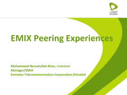 EMIX Peering Experiences