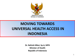 moving towards universal health coverage in indonesia
