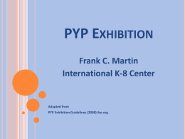 Exhibition PowerPoint - Frank C. Martin International K
