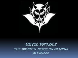 Devil physics The baddest class on campus IB Physics Physics I