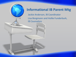 Informational IB Parent Mtg