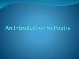 An Introduction to Poetry