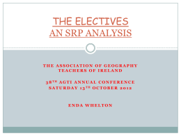 THE ELECTIVES AN SRP ANALYSIS - Association of Geography