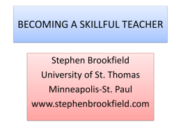Becoming a Skillful Teacher
