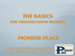Basics for Organization Profiles