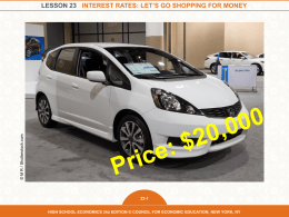 LESSON 23 INTEREST RATES: LET`S GO SHOPPING FOR MONEY