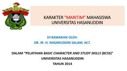 Karakter Maritim - Universitas Hasanuddin