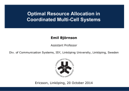 Optimal Resource Allocation in Coordinated Multi