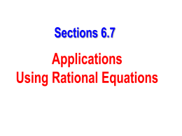 Section 6.7 - Applications
