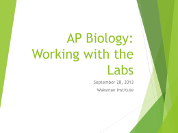 Download:APBiology workshop PPT presentation from 9.28