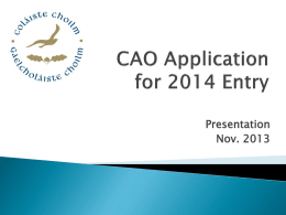 CAO Application 2014