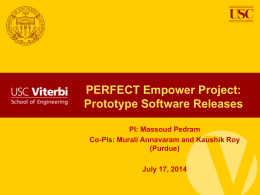 PERFECT Empower Project: Prototype Software