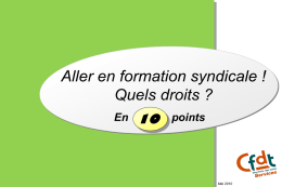 10 points formation syndicale